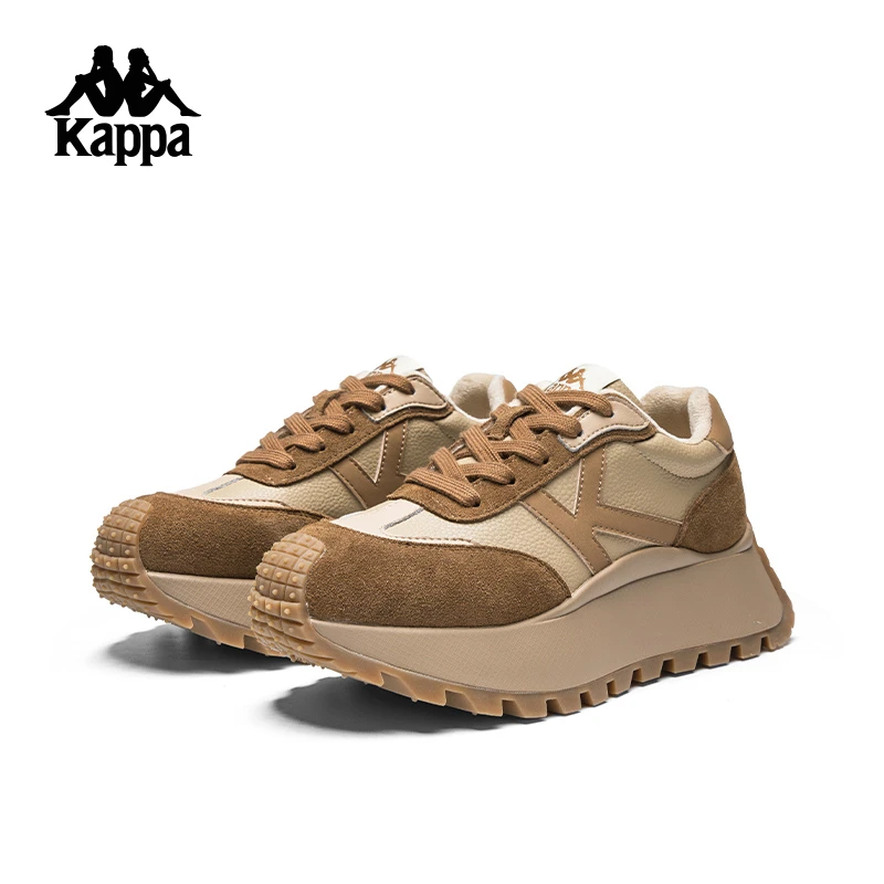 Kappa背靠背复古运动休闲鞋小个子厚底增高阿甘鞋百搭休闲B鞋女鞋