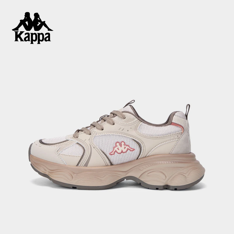 Kappa Q新款做旧废土风老爹鞋舒适透气休闲女鞋厚底低帮复古鞋