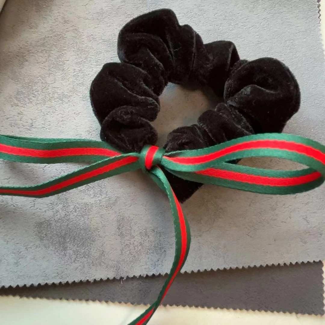 设计款拼色蝴蝶结发圈T998