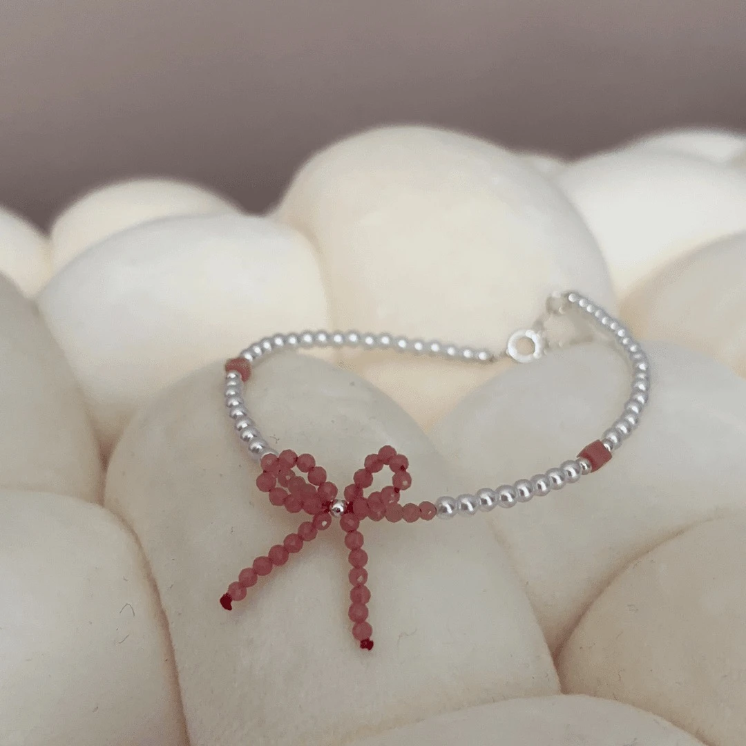 非金属树脂手链 米粒珠蝴蝶结手链S15