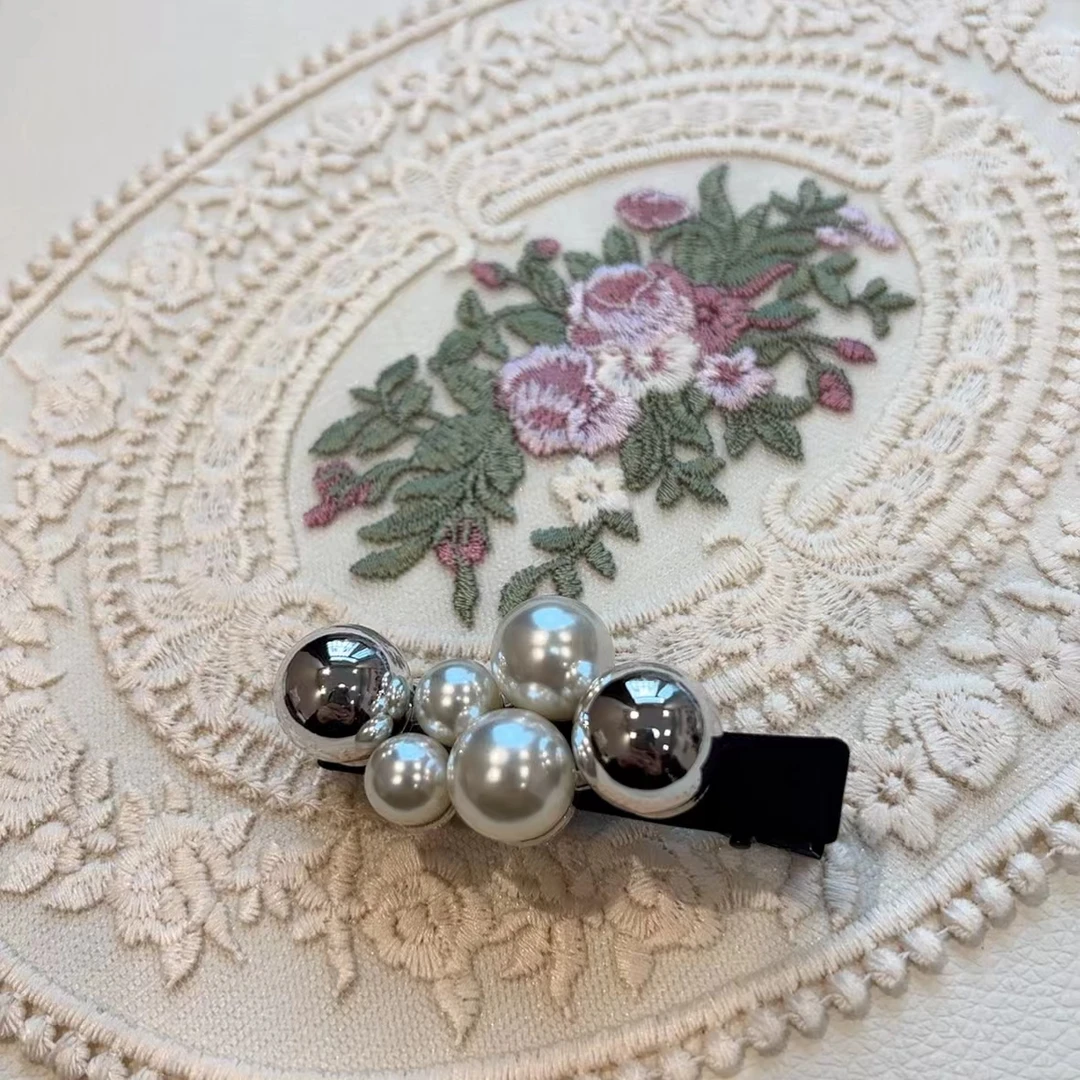 设计款不规则珠珠拼色发夹Y962