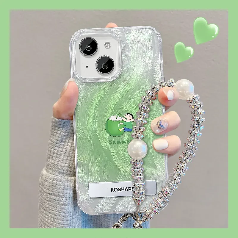 吃西瓜&喝椰子适用苹果vivo华为oppo小米iPhone15羽纱纹手机壳