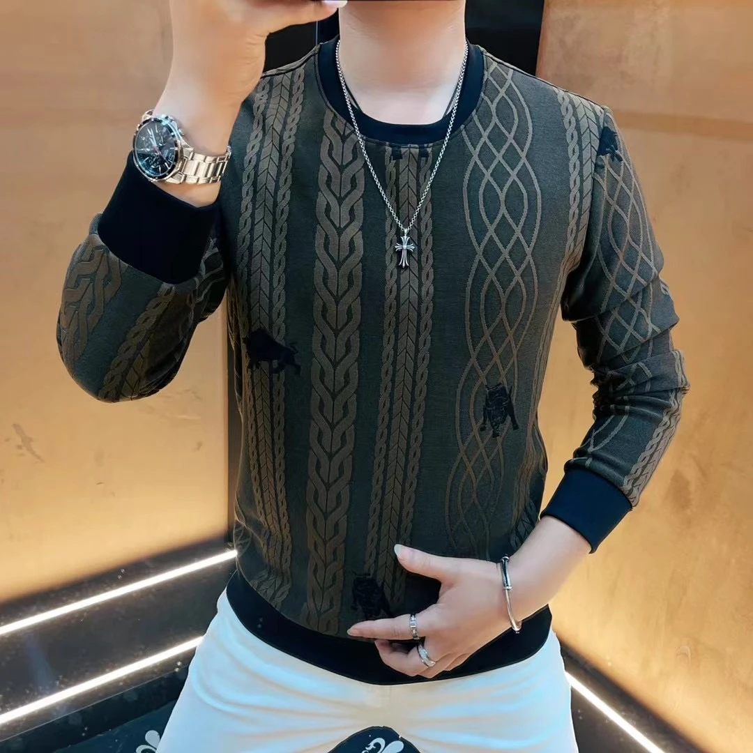 卫衣春季男上衣打底衫休闲卫衣长袖网红时尚百搭潮流翻领舒适保暖