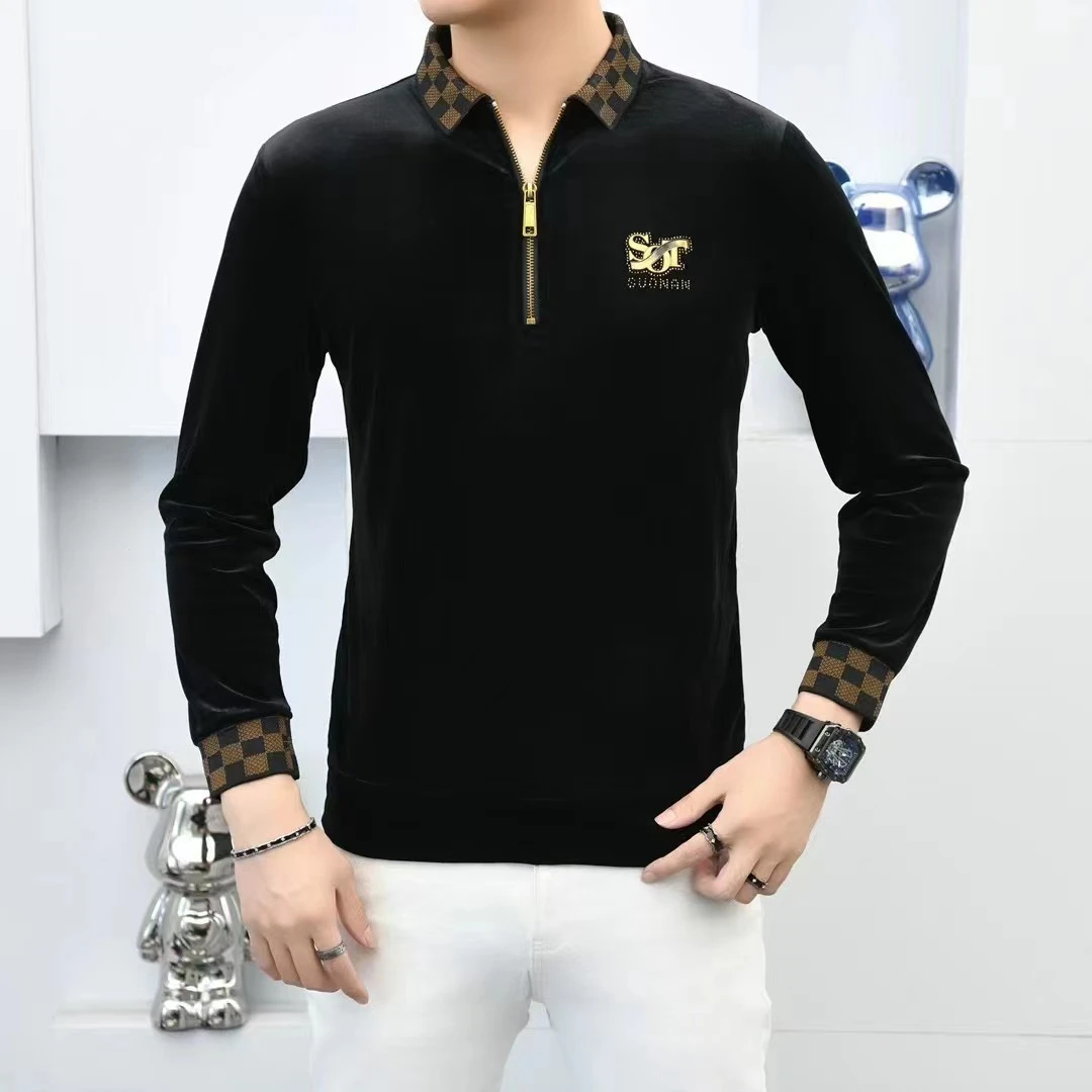 浩哥欧货男士长袖洋气上衣休闲秋季卫衣纽扣百搭潮流商务轻奢修身