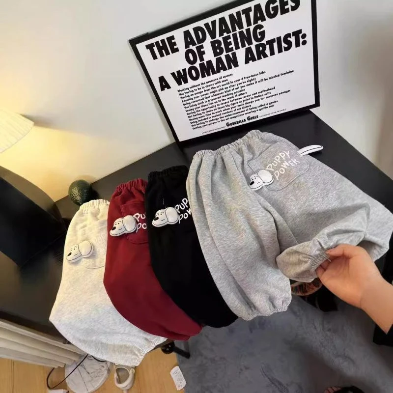 Yiko】新款口袋超萌儿童休闲裤小狗【可爱洋气时尚秋季女童萌宝男卫