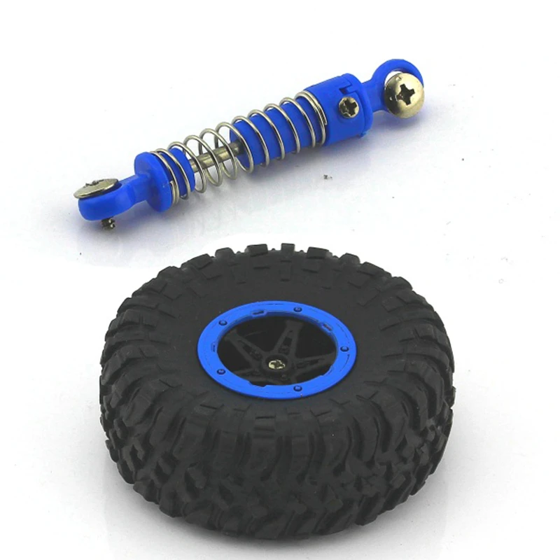 遥控越野四驱车攀爬车长7cm避震器减震器直径7.5cm轮胎空心轮配件