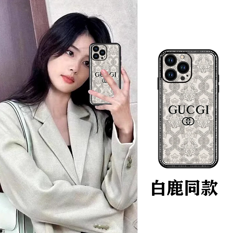 高档iPhone16pro皮纹手机壳男女款潮牌适用苹果14promax全包15pro