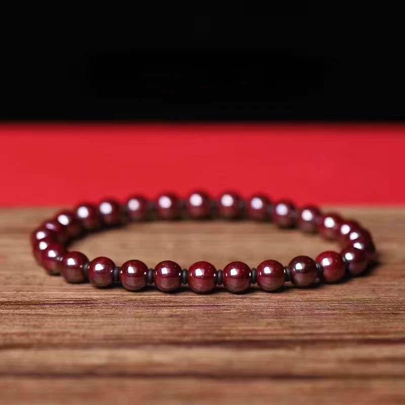 天然辰砂【聚缘朱砂】高含量古法高压原矿砂手串6-8-10-12mm