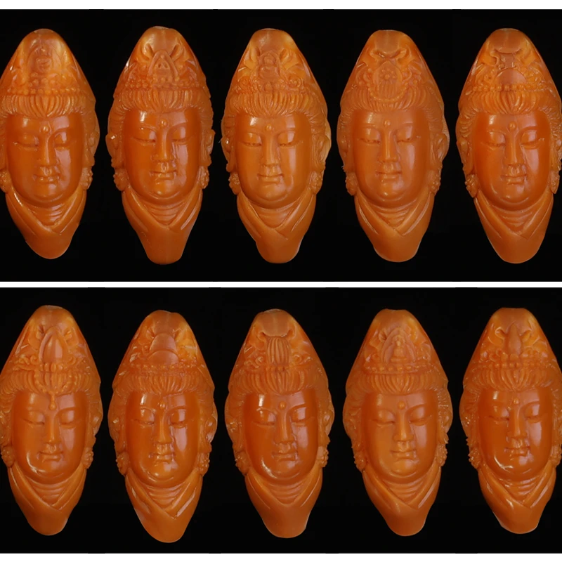 许忠英核雕 小籽新观音法相1.0*2.2精致橄榄核观音手串手工观音