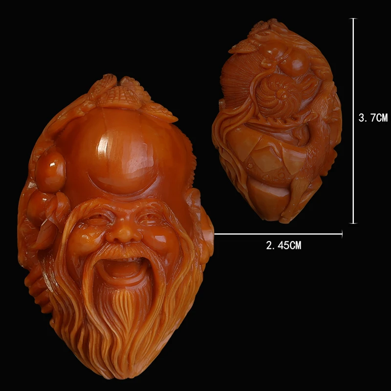 许忠英核雕 寿星公单籽挂件手把件手机链苏工纯手工舟山核雕生日