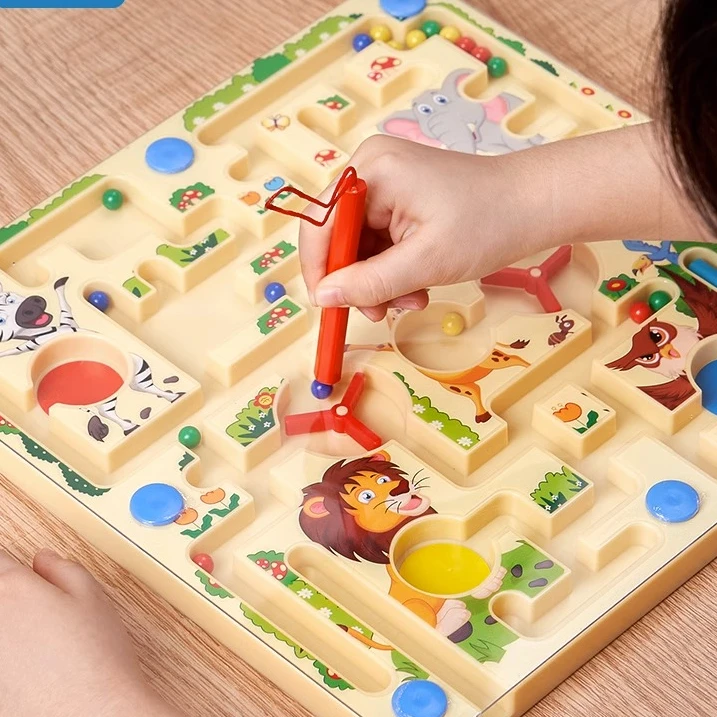 立体迷宫玩具走珠专注力训练走磁力磁铁运笔滚珠幼儿童思维益智