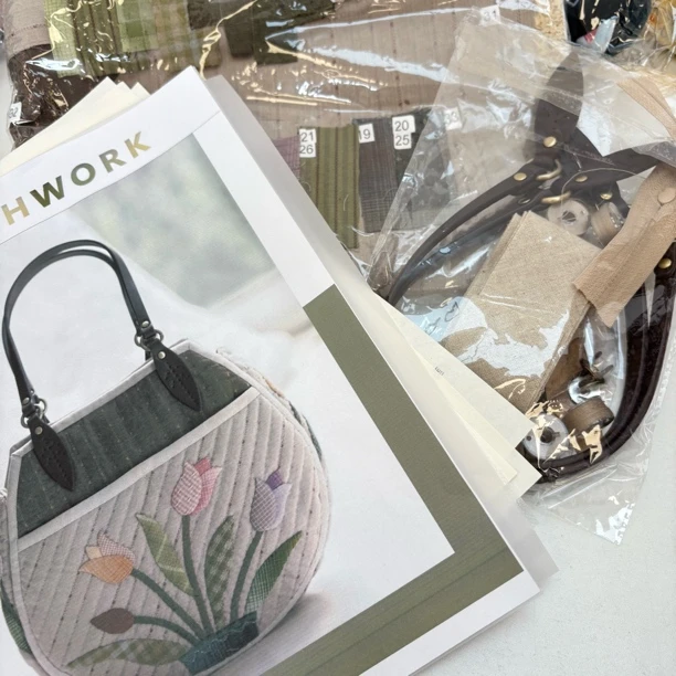 52852 郁金香手提包拼布材料包  先染布