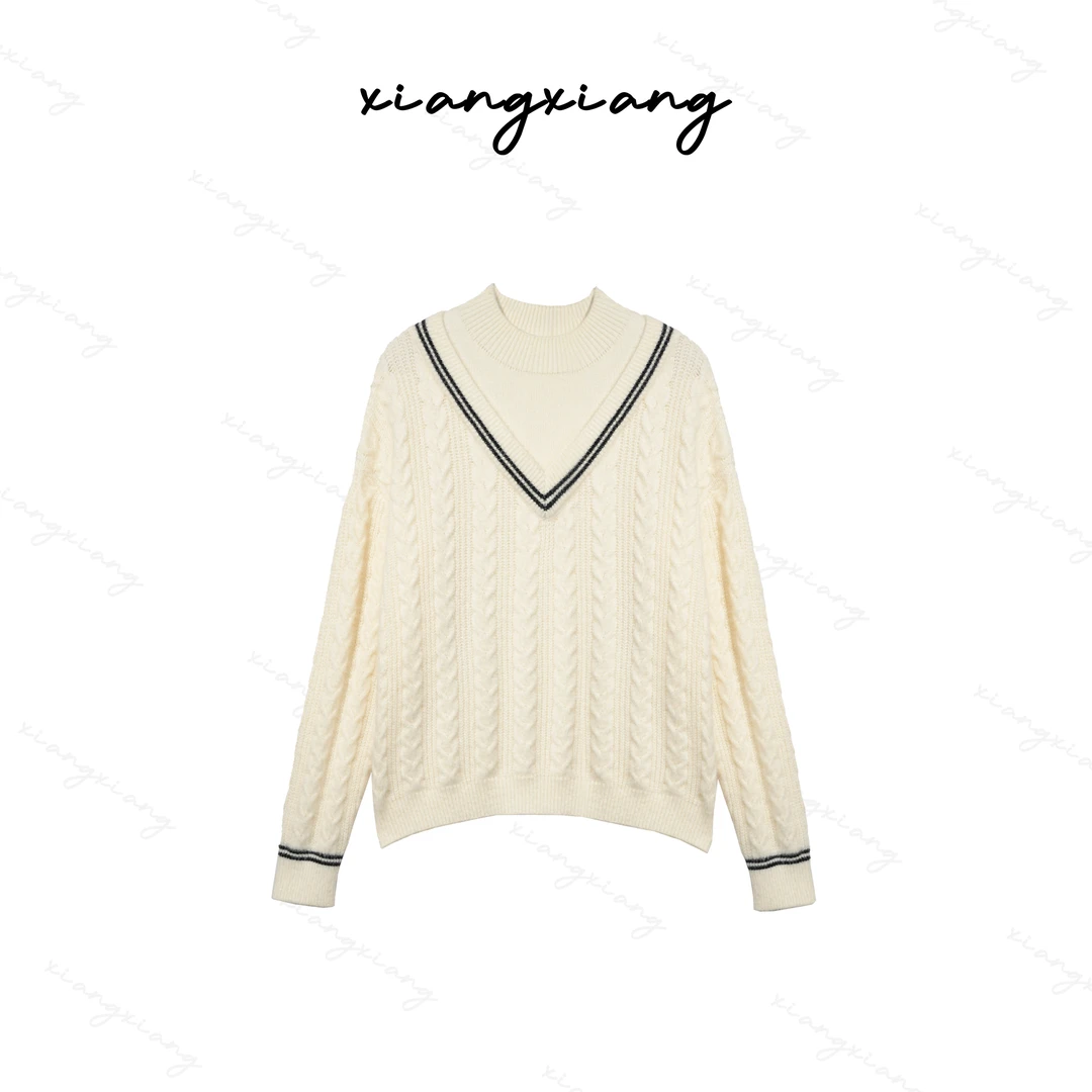 【香香专属】假两件半高领毛衣秋冬高级感冬季爆款加厚打底XZ24117