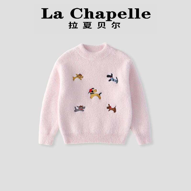 La Chapelle【拉夏贝尔】时尚女童秋冬季新款卡通针织衫LA1017