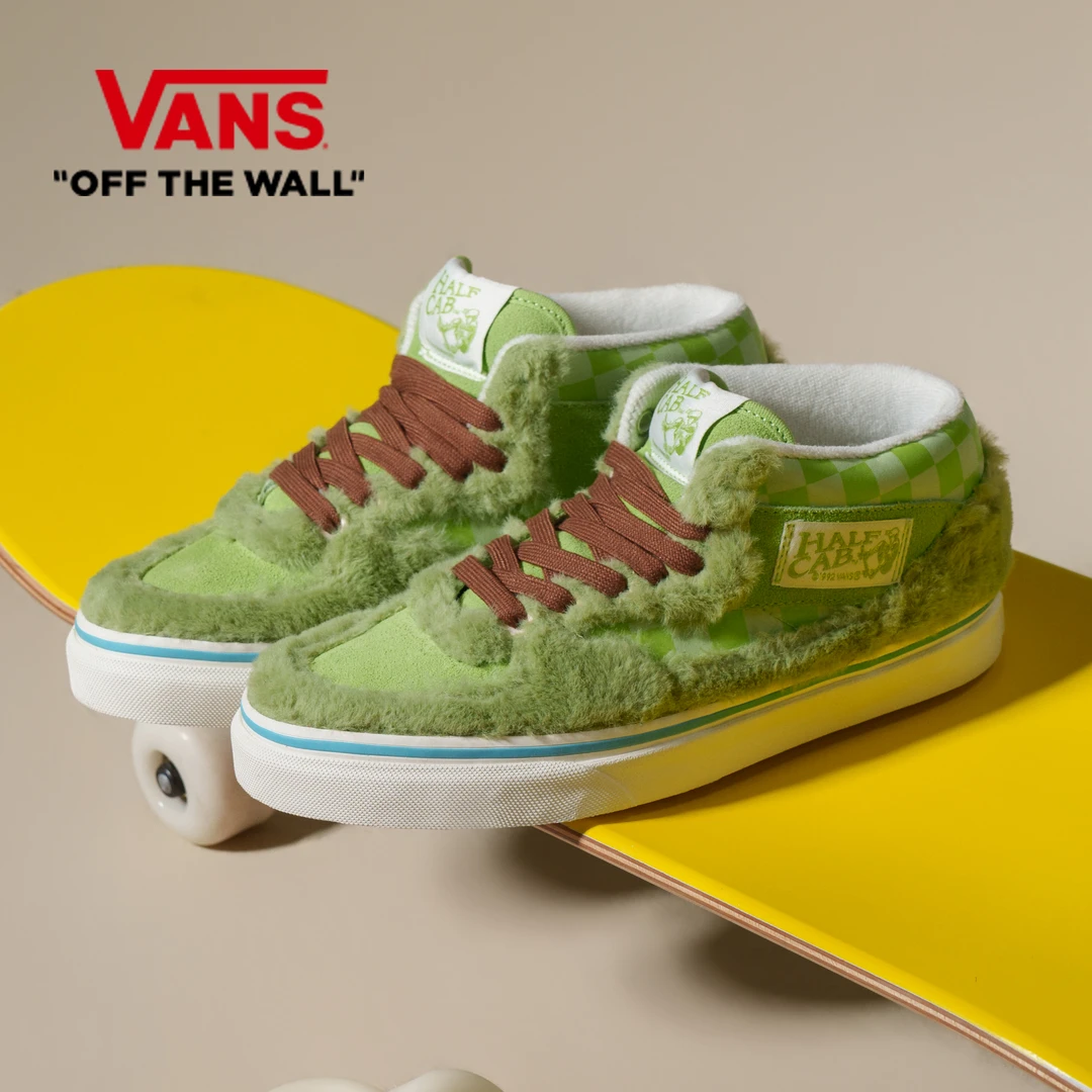 VANS范斯官方HalfCab毛绒绿冬季薄荷曼波个性街头板鞋VN000CMUDTM