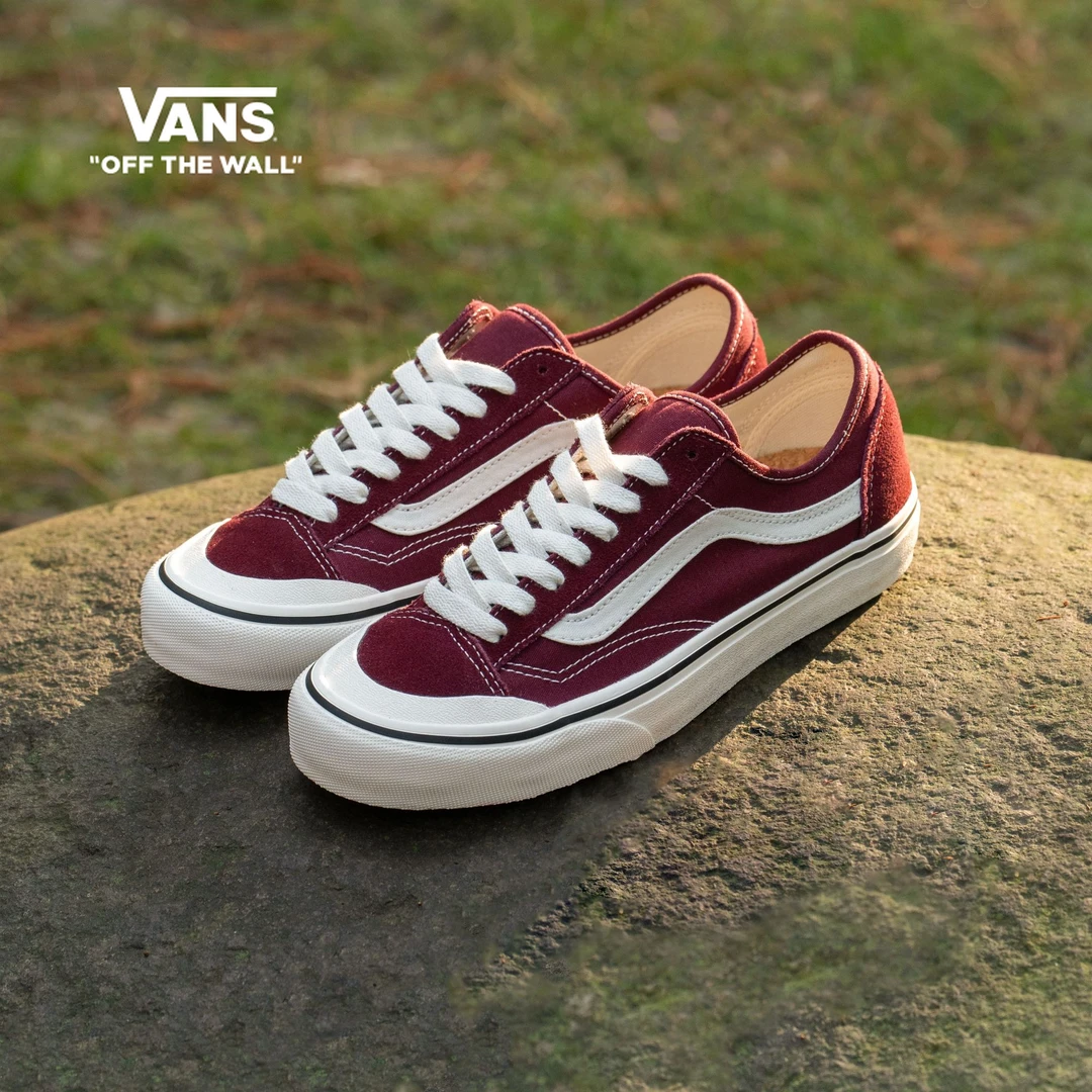 VANS范斯官方Style 136 VR3复古酒红春夏氛围轻便板鞋VN0A4BX9BRG