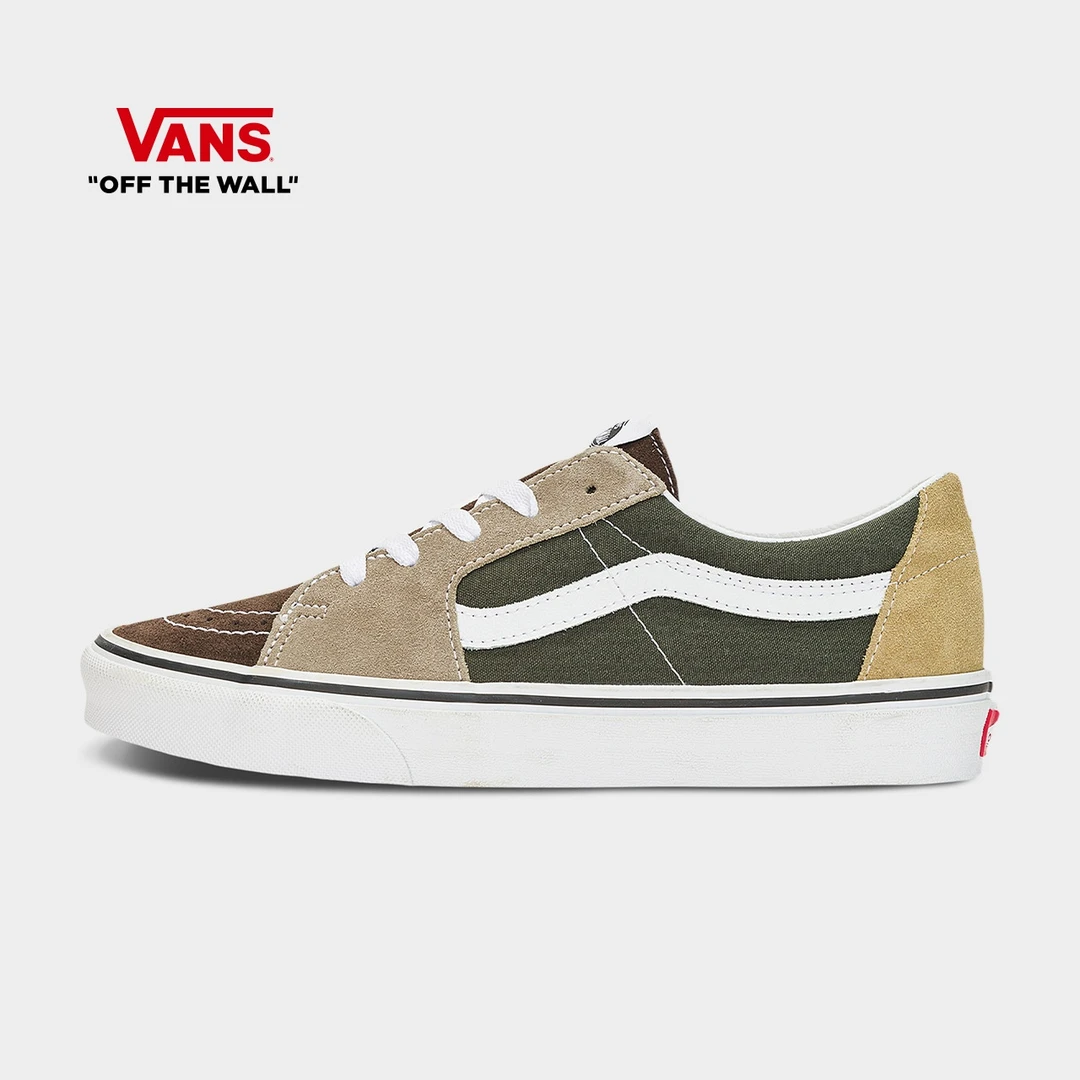 Vans~范斯官方SK8-Low质感绿棕拼色复古帅气潮流板鞋VN0A4UUKB7J
