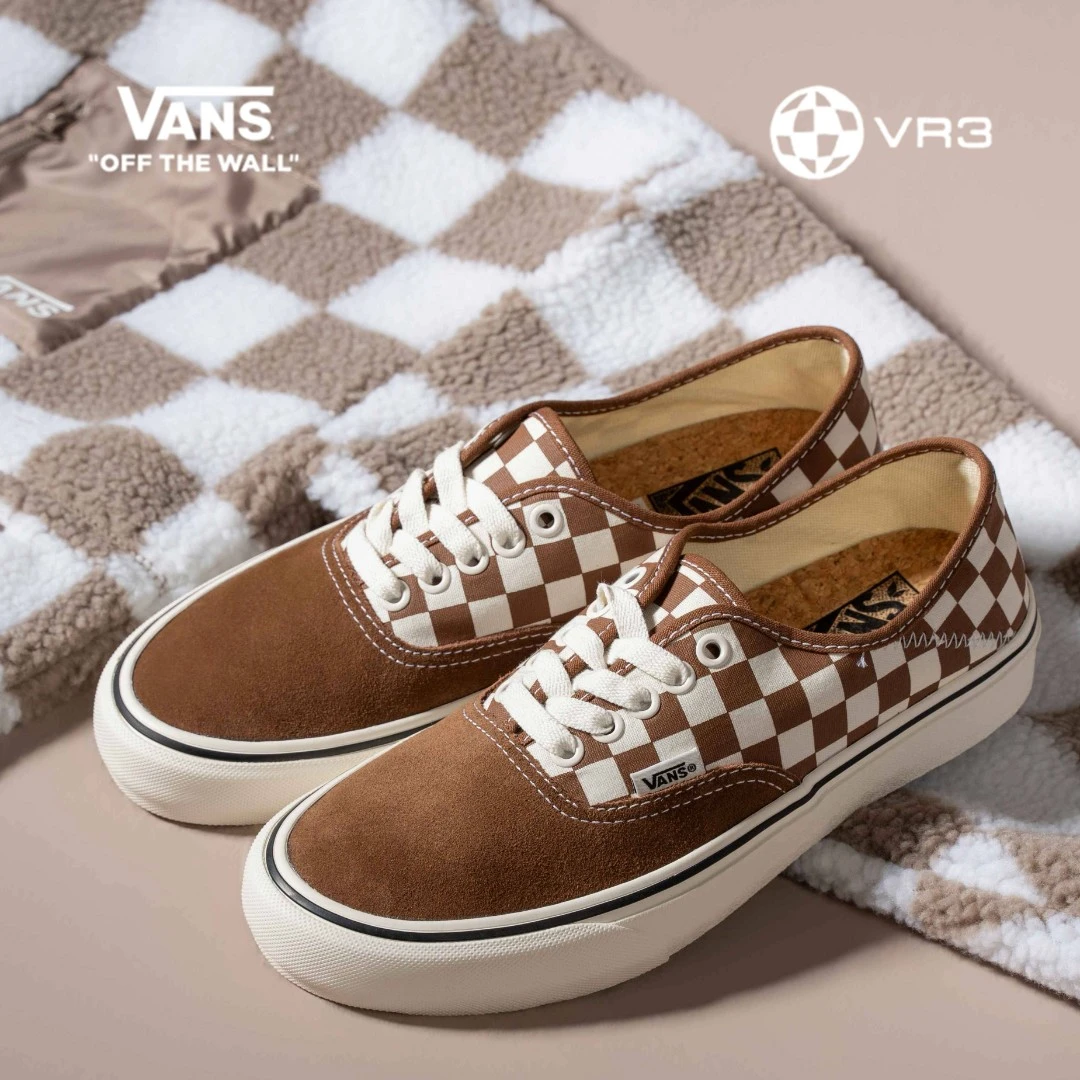 VANS~范斯官方 Authentic VR3棕白棋盘格时尚帆布鞋VN0A4BX5BS8