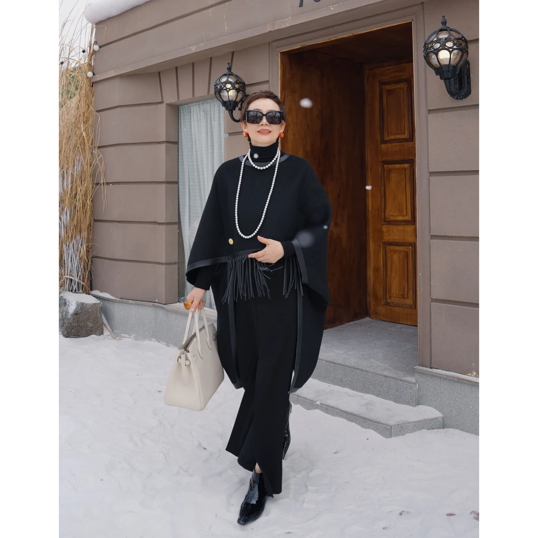 【 LENO.EKO】玹禾-秋冬款高端气质古典设计感轻奢女士贵气披肩外套