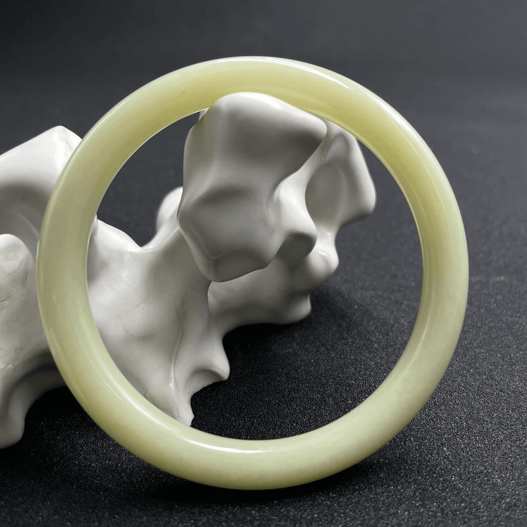 BY1228DCB274 和田若羌黄玉圆条手镯 59毫米