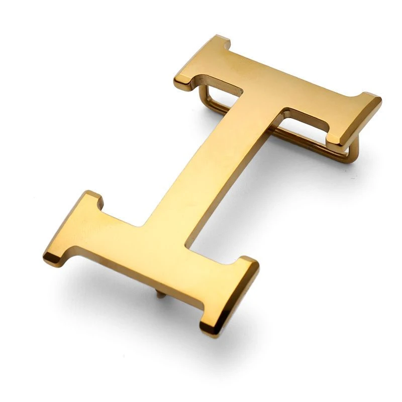 钨钢皮带头H扣头男士皮带扣平滑扣自动扣高档腰带扣钨金皮带头3.5