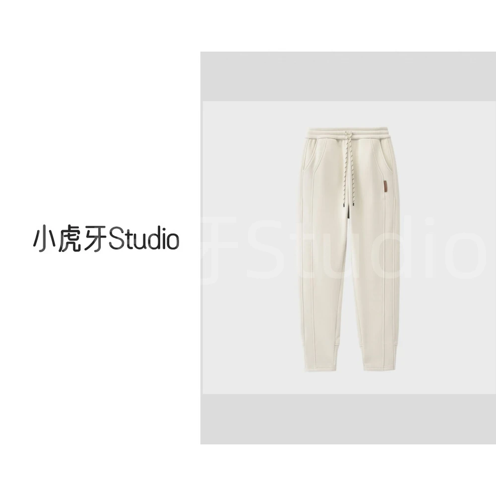 『小虎牙Studio』外贸2024秋冬新款休闲白搭加绒加厚裤子-3156