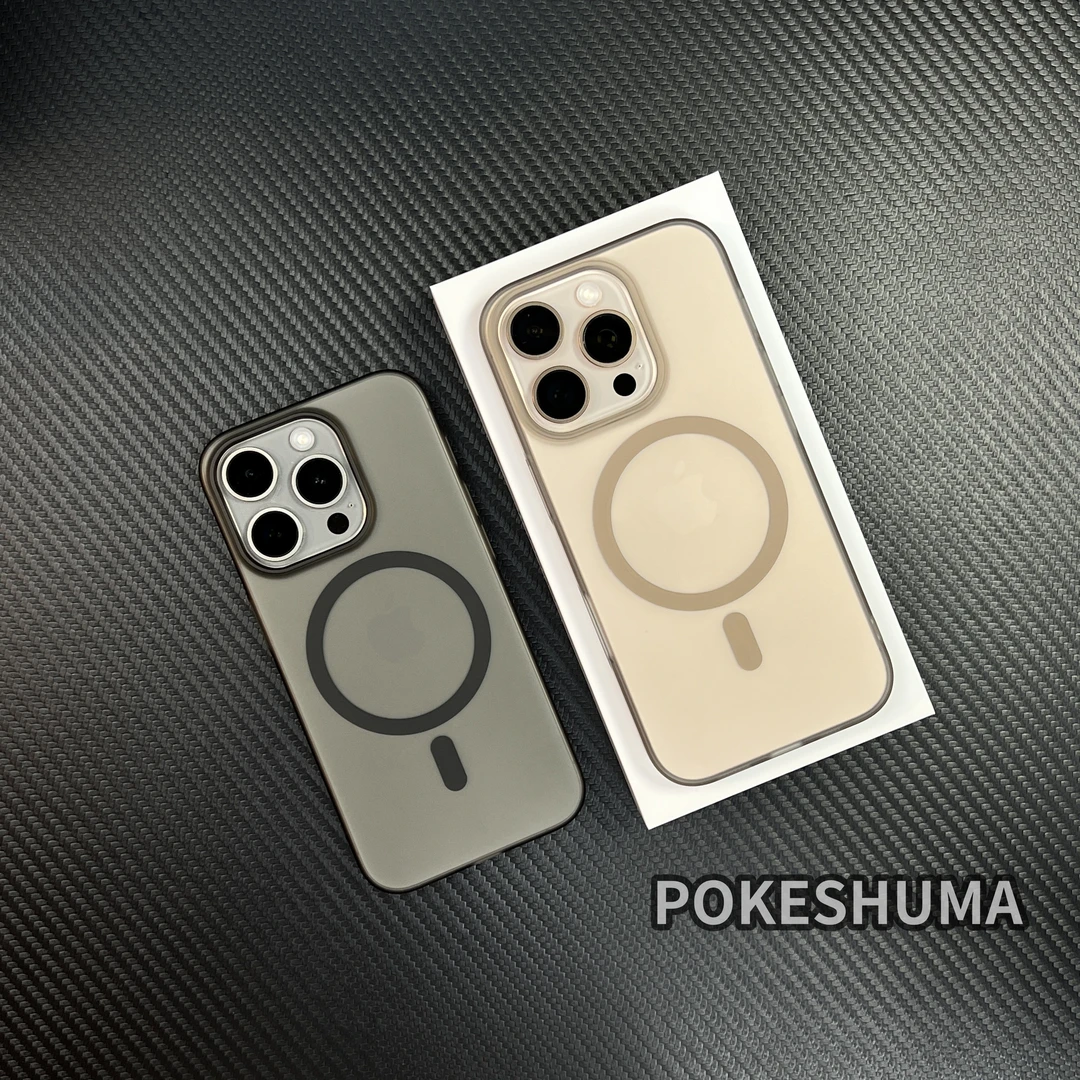 简约磨砂超薄大孔镜框使用于苹果16promax磁吸iphone15/14手机壳
