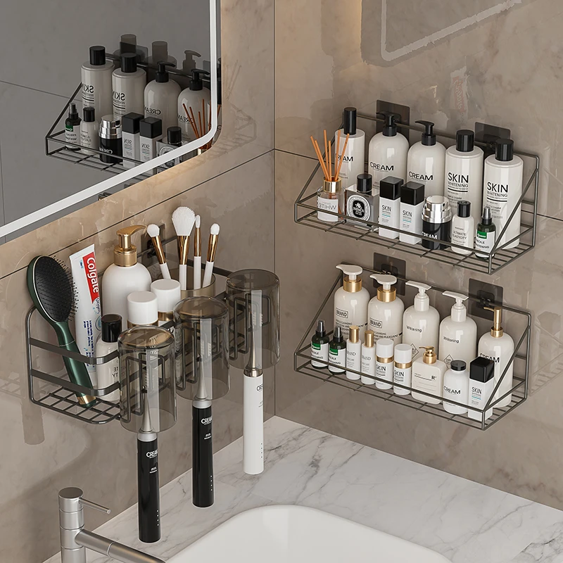 牙刷置物架免打孔漱口杯刷牙杯挂墙卫生间壁挂式架子电动家庭套装