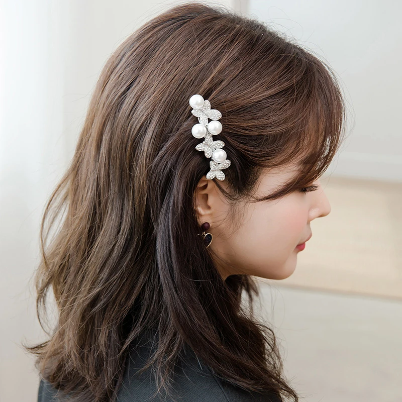 ale蝶珠竞美蝴蝶圆珠合金发夹顶夹韩版钻发夹3170248