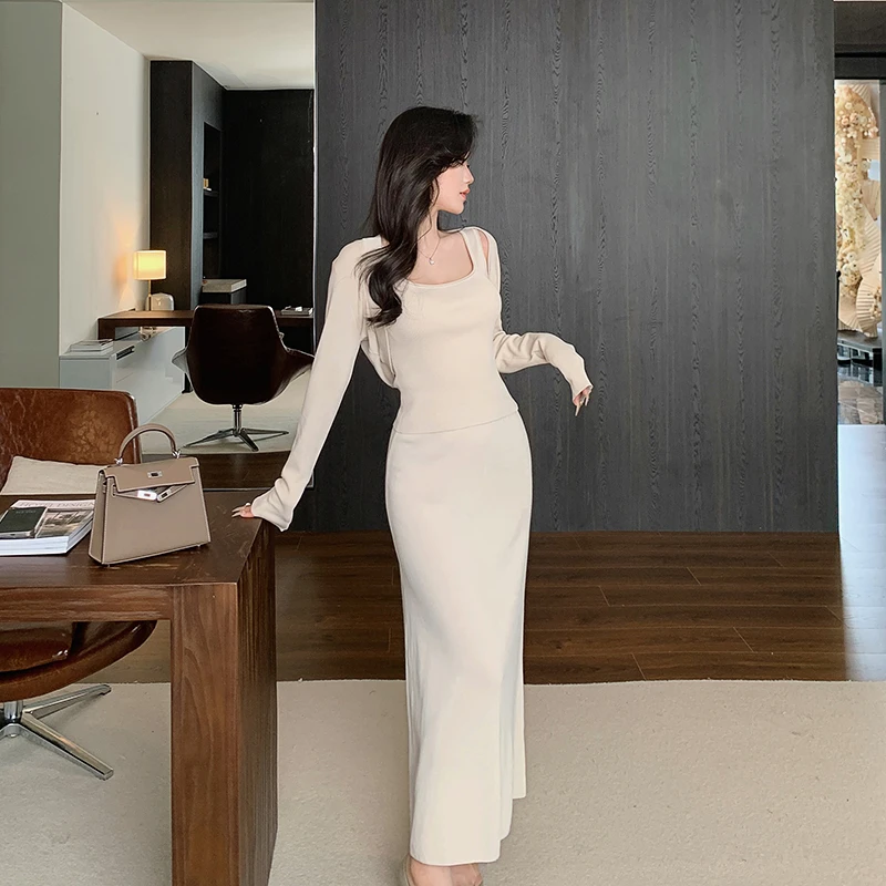 林关关 开衫背心半身裙三件套时尚套装A54911/A10631/A73091