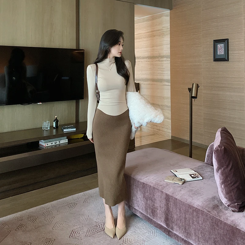 林关关 实用值max 高腰直筒包臀开叉半身裙G71446