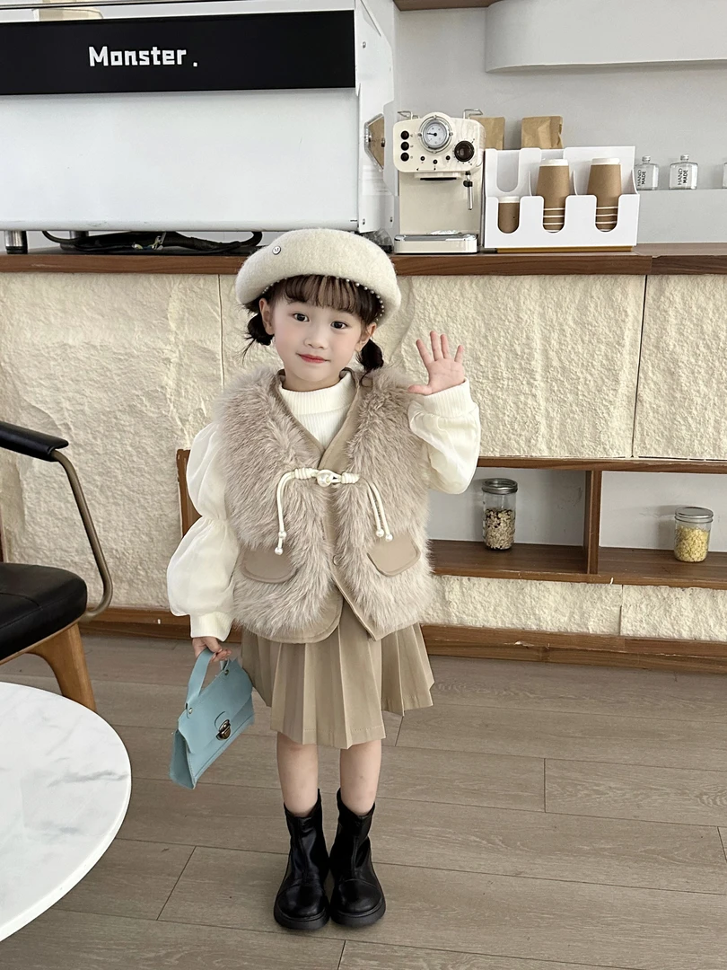 女童秋冬加厚保暖洋气马甲时尚百搭小香风女童马夹