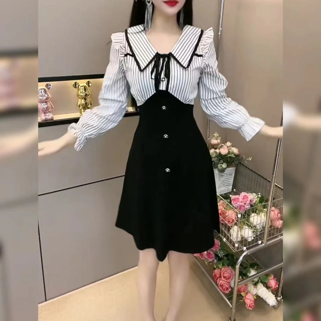 连衣裙女秋季新款洋气修身显瘦气质连衣裙