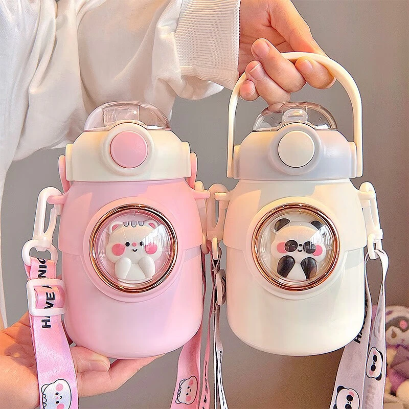 保温杯吸管水杯高颜值网红女生学生上学幼儿园大容量可爱保温壶