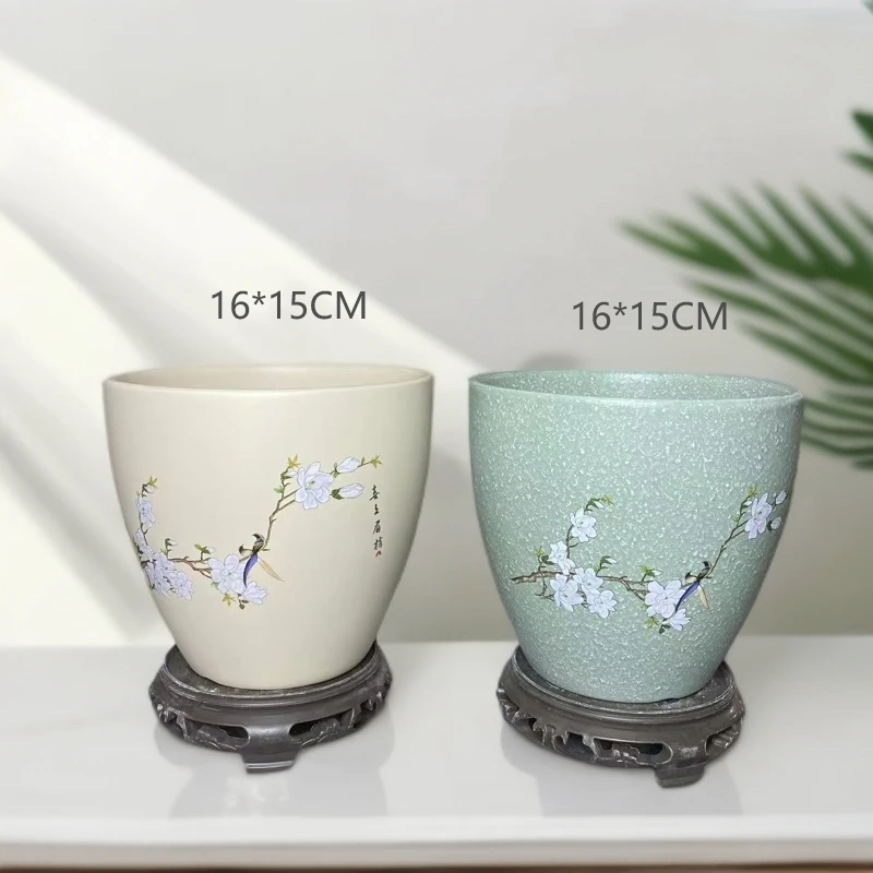 花盆陶瓷易清洗温馨高温烧制质量保证破碎包赔实物标准上釉拍照