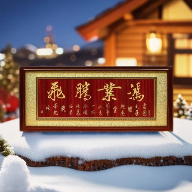 开业礼品饭店装饰乔迁雕刻鸿业腾飞生意兴隆财源广进木牌匾贺匾