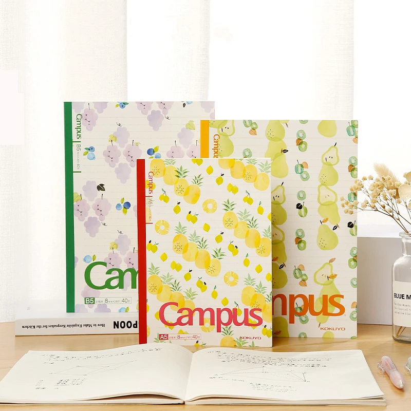 日本国誉Campus设计水果笔记本B5无线胶装本A5小清新软面抄本笔记