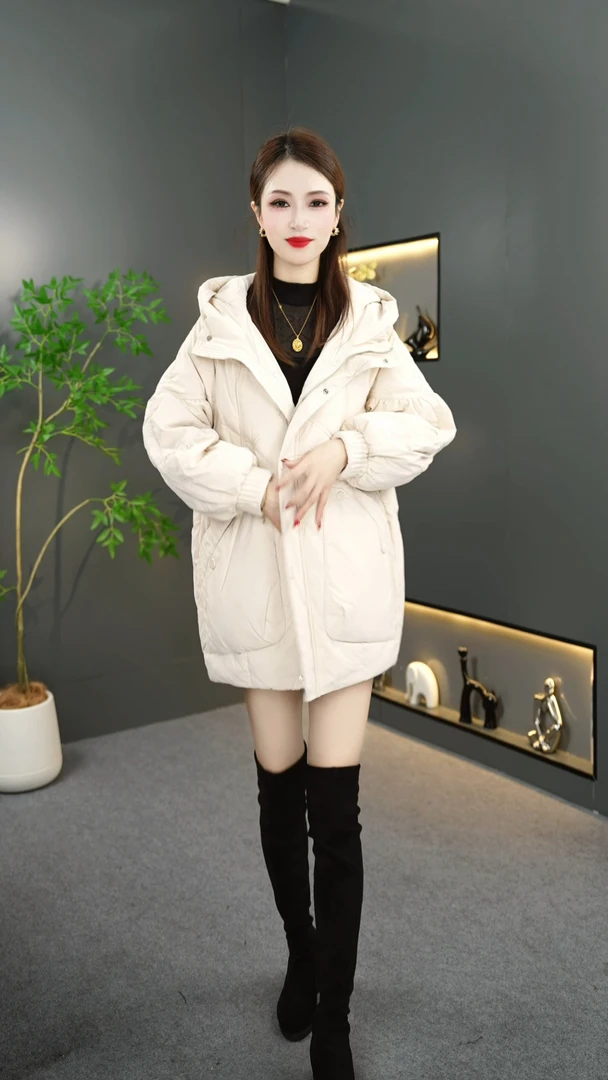 2811休闲百搭女士连帽羽绒服