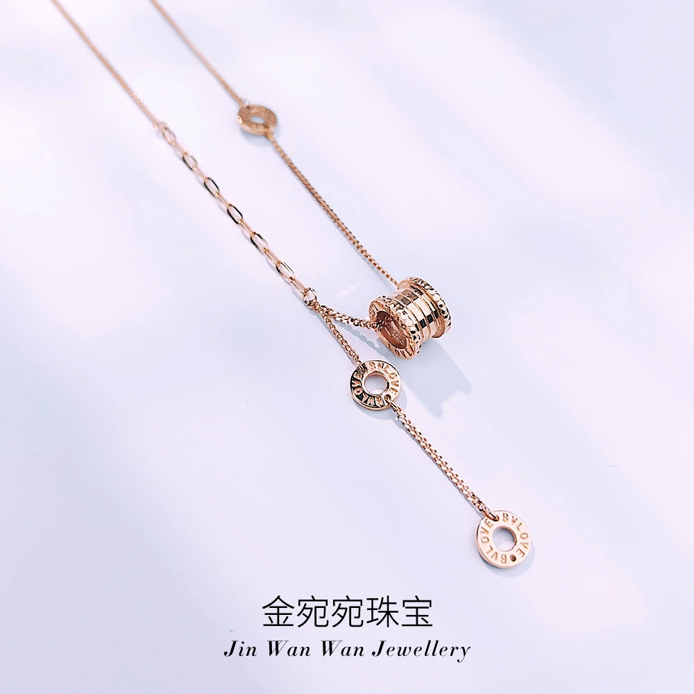 18k金玫瑰金色蛮腰套链轻奢时尚百搭简约个性气质设计感