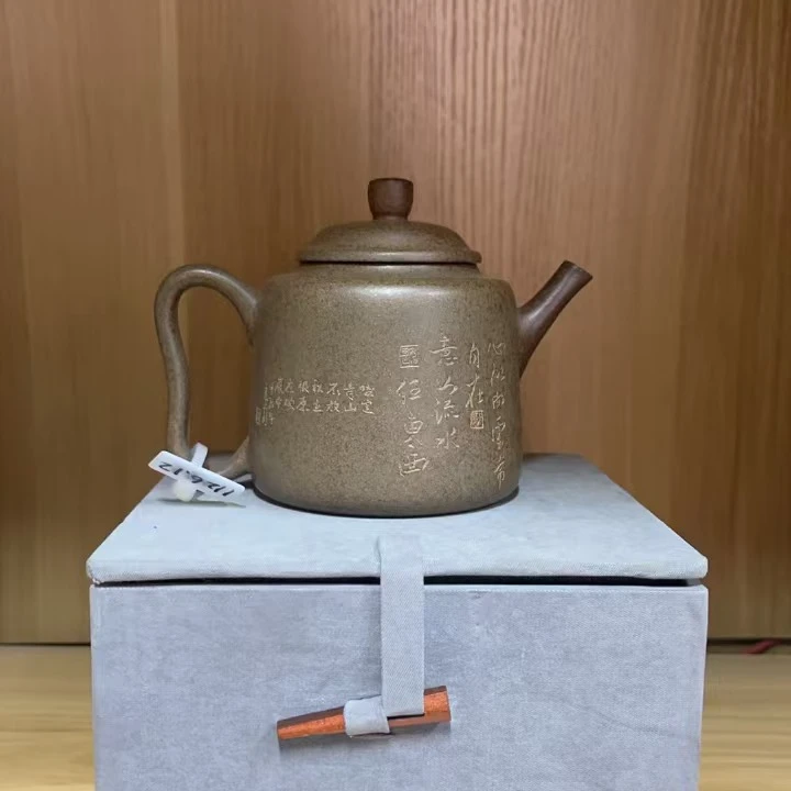 柴烧蟹壳青汲直壶