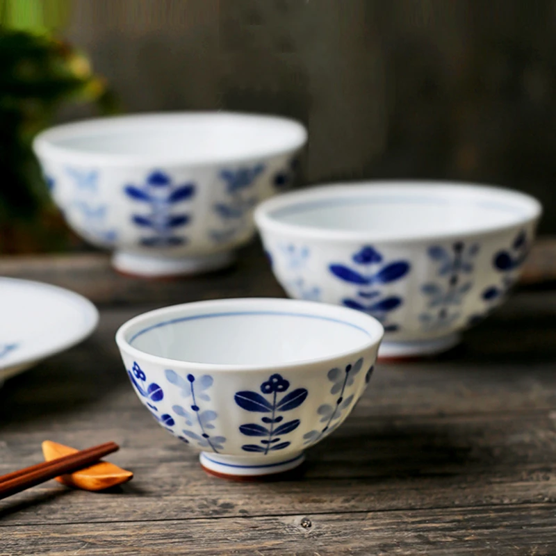 日式木立釉下彩易清洗碗盘餐具高颜值田园风家用陶瓷餐具盘子碗碟