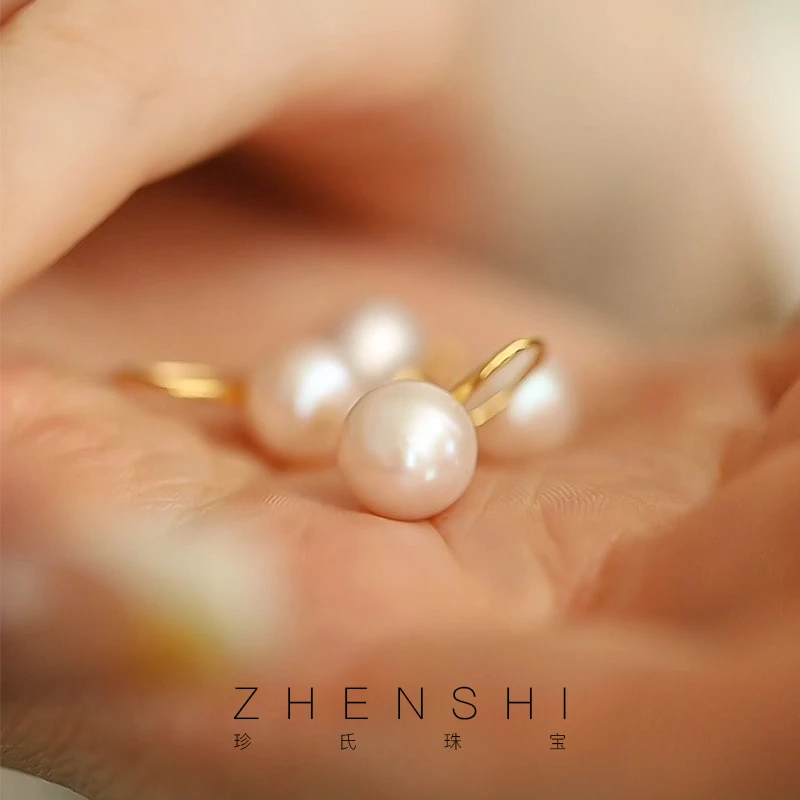 珍氏珠宝.天然淡水珍珠耳钉女款 S925银气质耳钩耳饰 (高跟鞋)