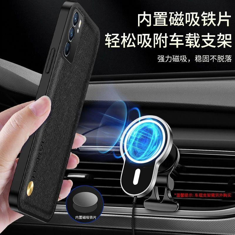 OPPOReno6手机壳5G全包边高档皮车载磁吸硅胶软壳男女防摔保护套