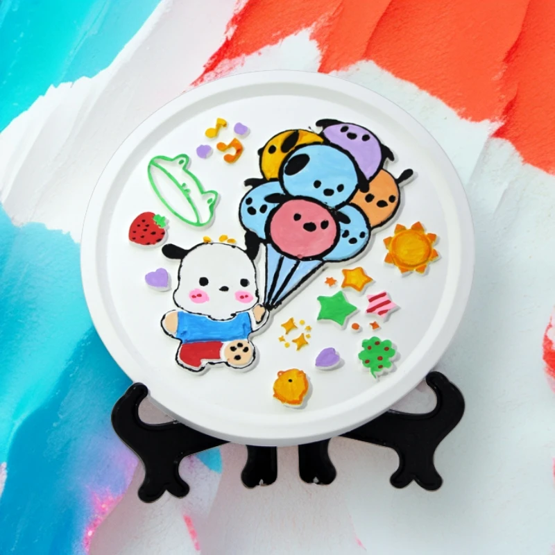 【送支架】气球帕恰狗款浮雕画石膏拓客伴手礼品 幼儿园手工玩具