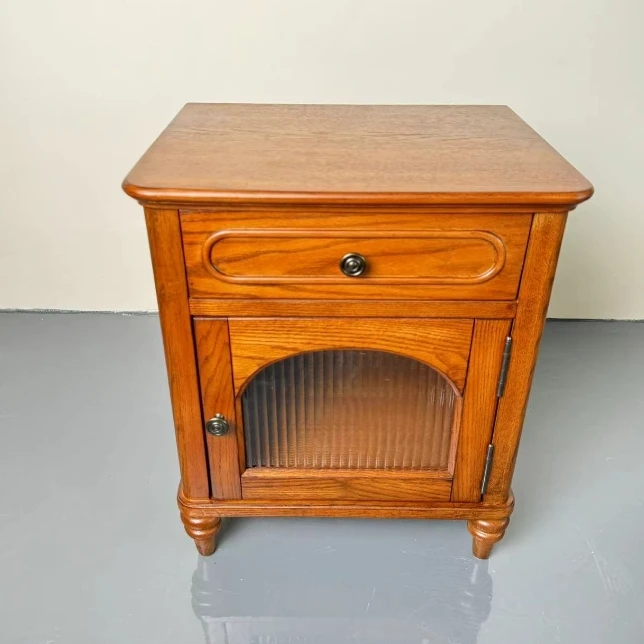 中古复古时尚全实木复古木质床头柜【50x40x58cm】