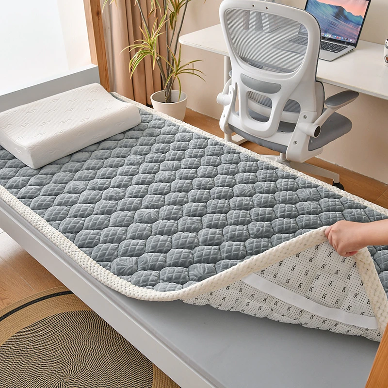 学生宿舍上下铺单人雕花牛奶绒床垫冬季加厚加绒保暖床单被单双人