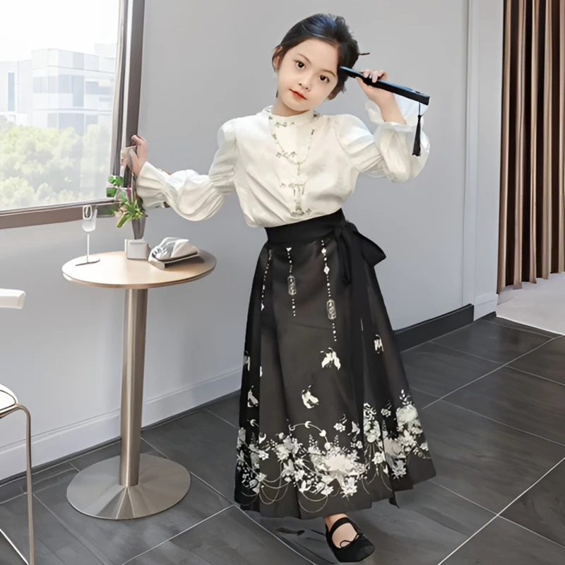 马面裙女童套装新款儿童中国风日常儿童马面裙儿童女6-12岁