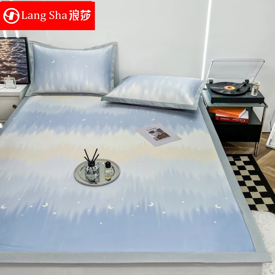 LANSWE/浪莎浪莎家纺冰爽凉席三件套粗布草席山东纱布凉席老帆布