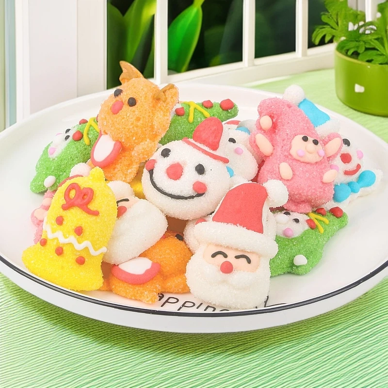 创意可爱水果味使用软质卡通棉花糖圣诞老人苏安装儿童圣诞礼物