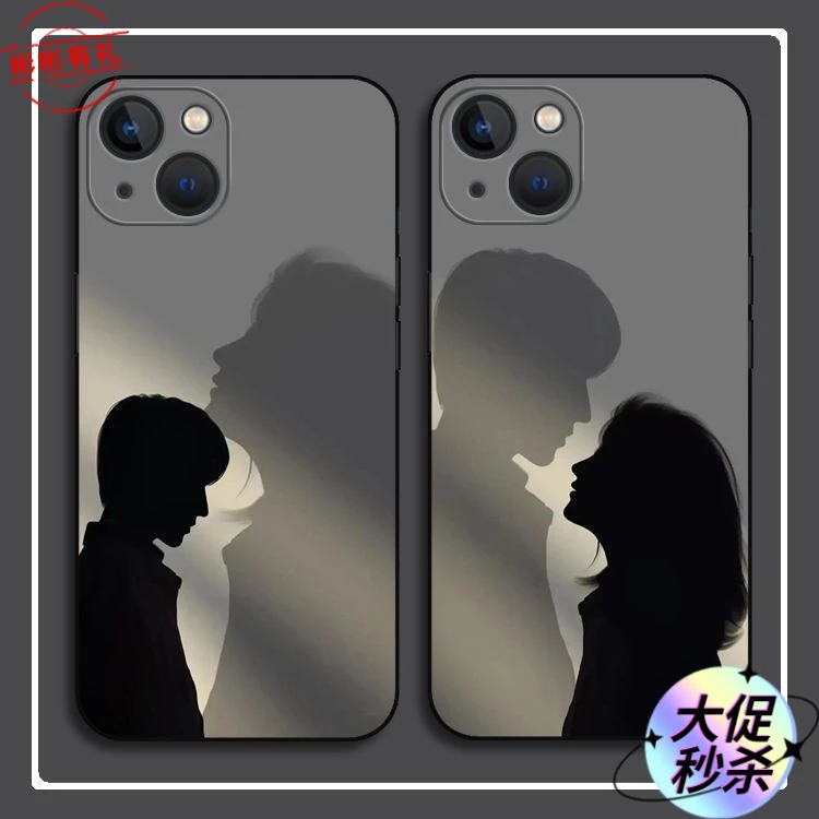 爆款情侣款苹果iPhone15手机壳网红文艺14promax磨砂12防摔11/13